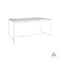Armen Living Royal White Aluminum and Teak Outdoor Dining Table with Stone Top 840254332812 - alternate 4